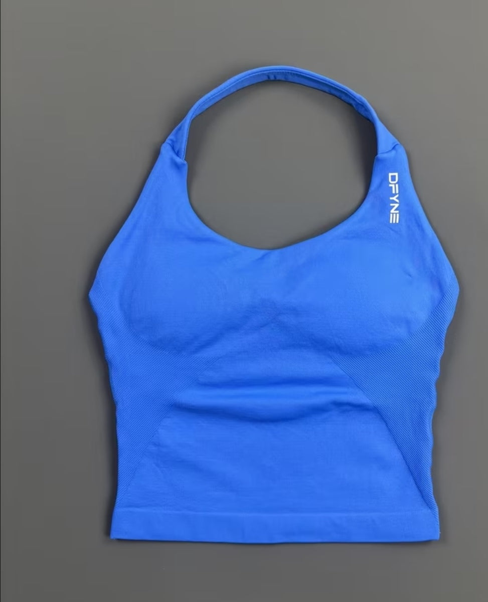 Top Deportivo DFYNE estudio Impact Halter – Tejido Seamless y Ajuste Perfecto