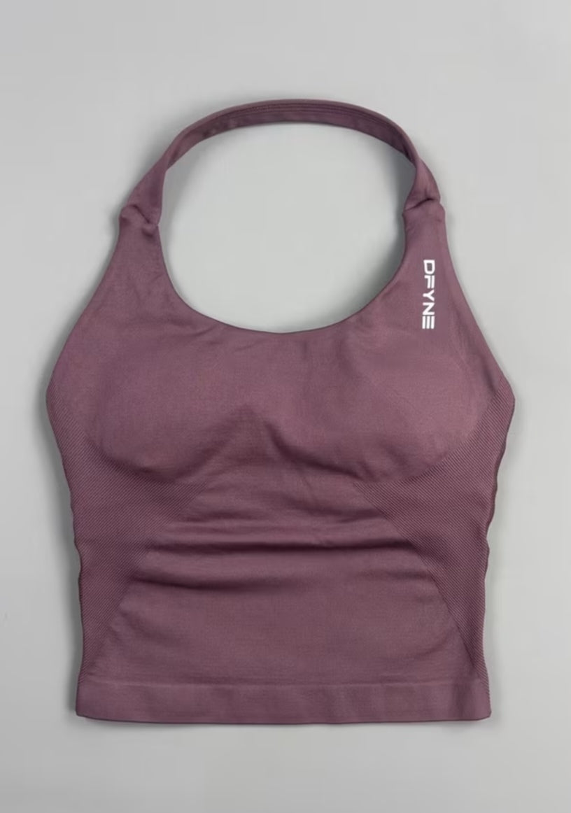 Top Deportivo DFYNE estudio Impact Halter – Tejido Seamless y Ajuste Perfecto